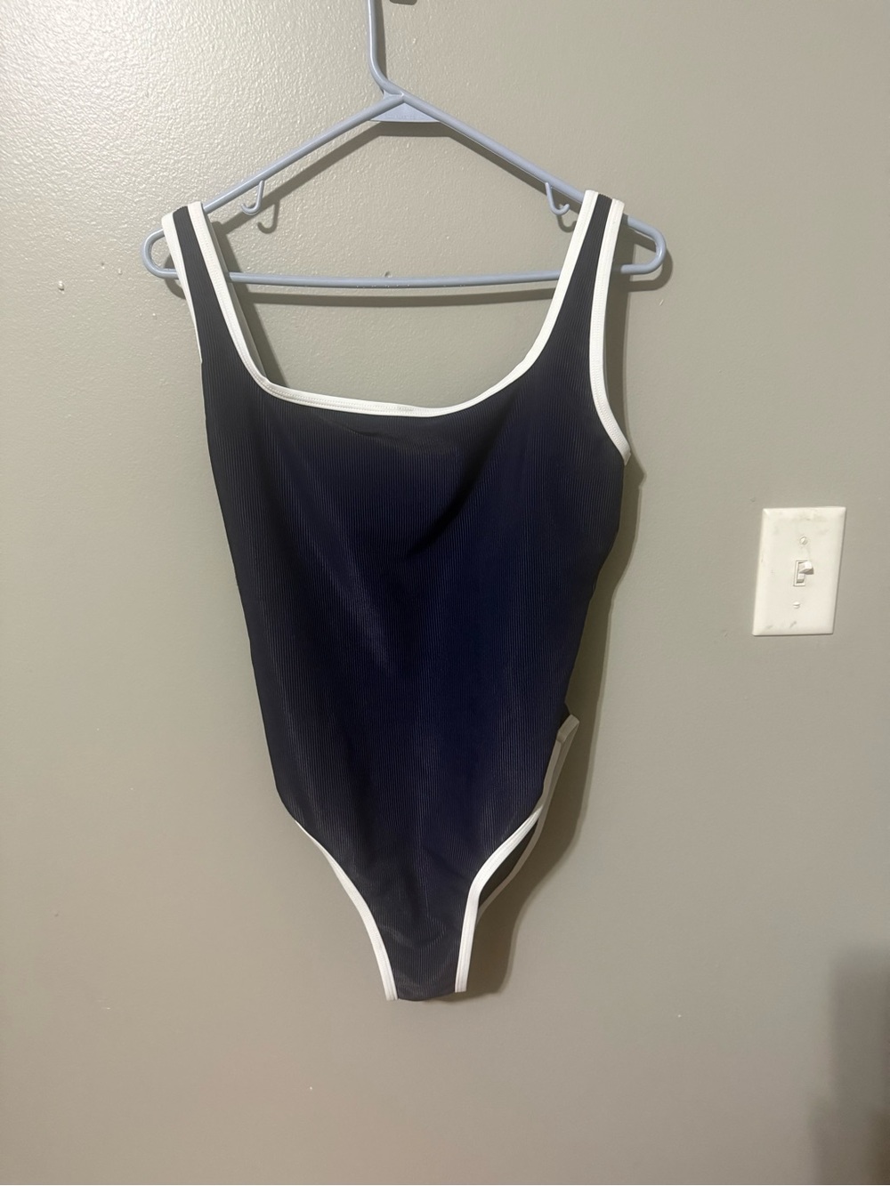 LainSnow Navy Swimsuit with White Logo Detail size large